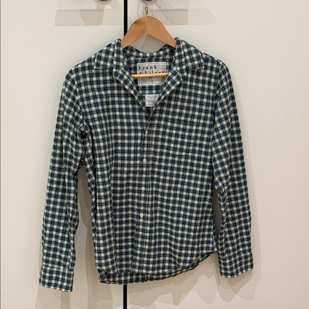 Frank & Eileen Blue and White Checkered Shirt NWT